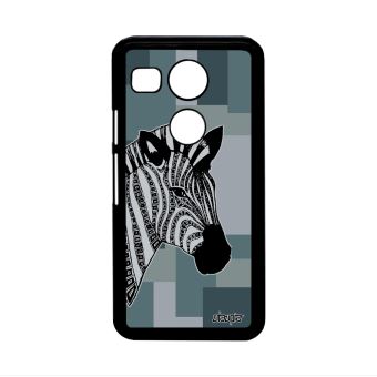 Coque Google Nexus 5x Zebre Animal Geometrique Housse Noir Et