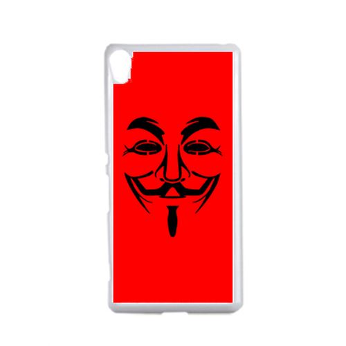 Coque Anonymous Rouge Compatible Sony Xperia Xa Transparent