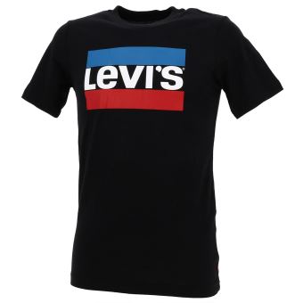 Tee shirt manches courtes Levis Hero black mc tee jr Noir taille