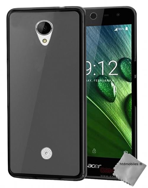 Housse etui coque pochette silicone gel fine pour Acer Liquid Zest 3G Z525 avec verre trempe - GRIS