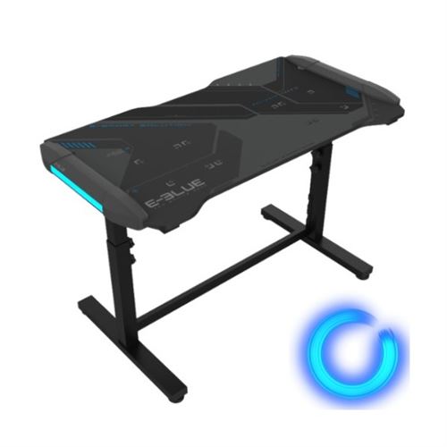 Bureau Gamer compact éclairé avec hauteur ajustable et tapis de souris - E-BLUE - EGT574