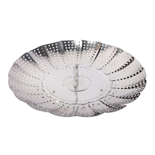 Paris Prix - Panier Vapeur En Métal marguerite 23cm Argent