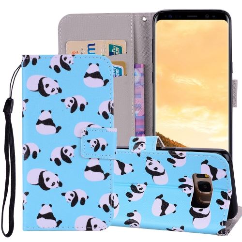 Galaxy S8 Plus Housse Etui Cuir Pu Panda Bambou Als89528