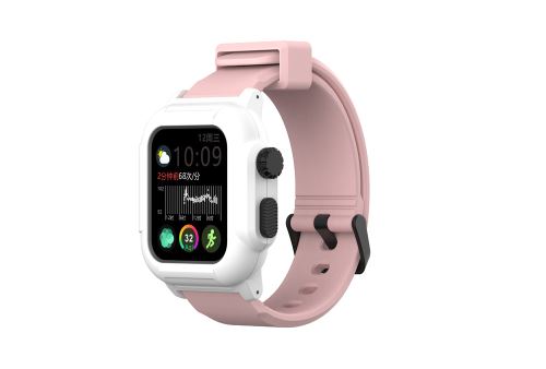 Bracelet en silicone WISETONY pour Apple Watch Series 4 40mm - Blanc&Rose