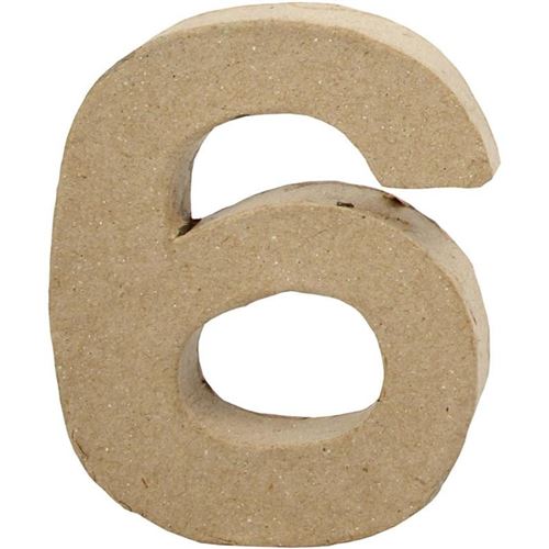 Creative chiffre 6 papier-mâché 10 cm