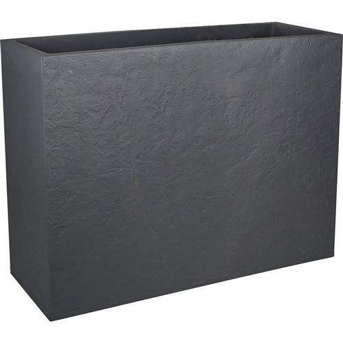 Eda Anthracite Jardinière Muret Volcania Loft L Effet Pierre 46 L Double Paroi - Image 1