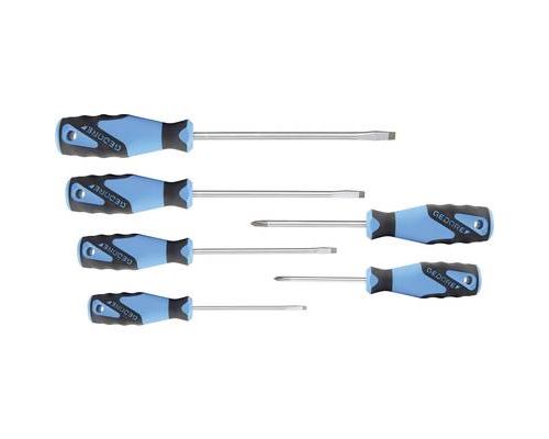 GEDORE Schraubendrehersatz, 6-tlg IS 4-8 PH 1-2 - blau