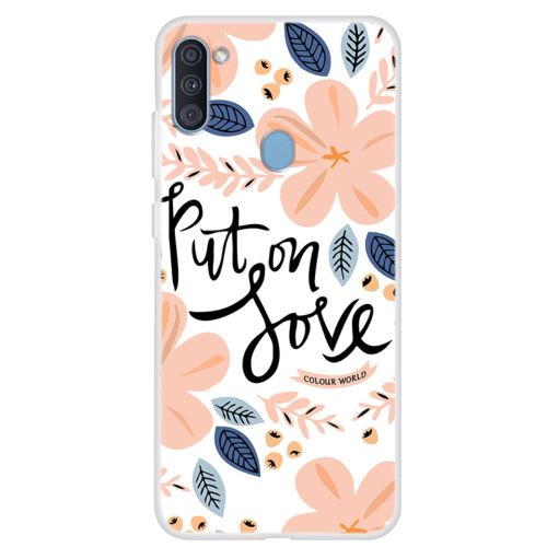 Coque en TPU impression de motifs feuille et fleur pour votre Samsung Galaxy A11