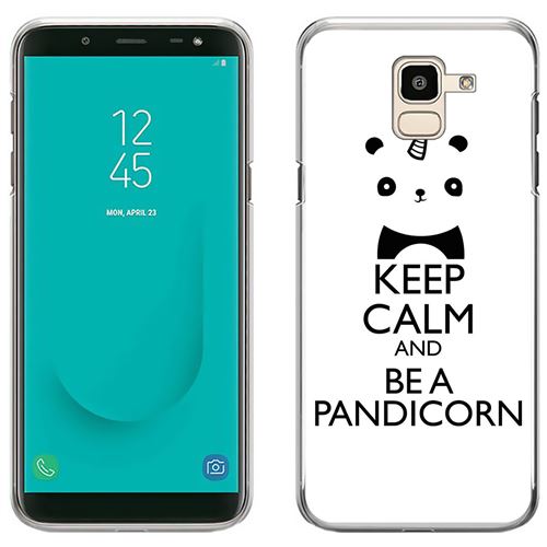 Coque pour Samsung Galaxy J6 -  Keep Calm Pandicorn Panda Licorne