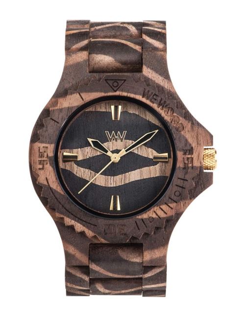 WEWOOD Date Nature Zebra Nut - Montre homme en bois