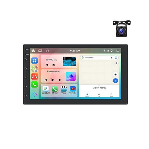 Autoradio Android 13 Écran 7 Carplay GPS WiFi Bluetooth Navigation Voiture YONIS