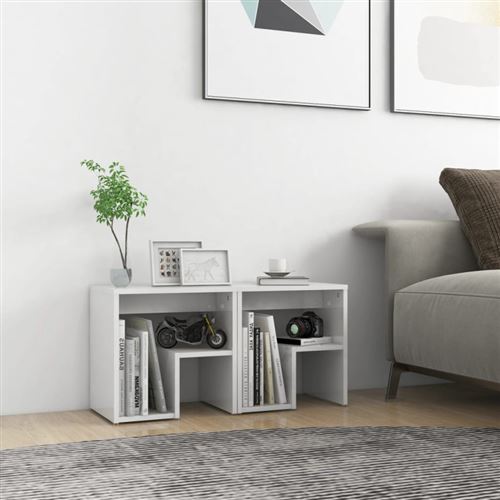 VIDAXL - Table de chevet - 40x30x40cm - Blanc - Image 3