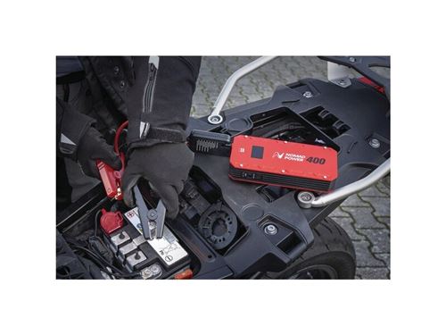 GYS Système de démarrage rapide Nomad-Power 400 025882 Courant daide au démarrage (12 V)=500 A port USB 2x, affichage du niveau de charge, lampe de travail