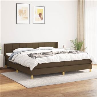 vidaXL Sommier à lattes de lit avec matelas Marron foncé 200x200 cm - 1