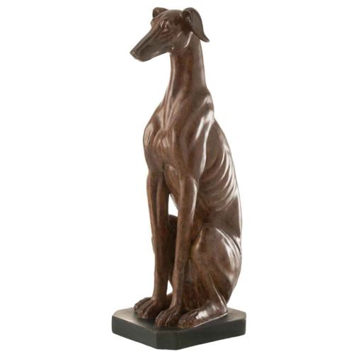 Non Communiqué Marron Statuette Déco "Lévrier Assis" 79Cm