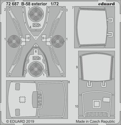 B-58 Exterior For Italeri - 1:72e - Eduard Accessories