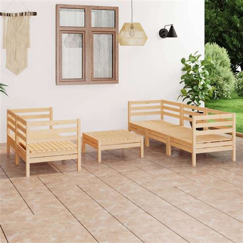 Non Communiqué Bois Salon De Jardin Modulable Vidaxl Massif 6 Pieces X 63.5 X 62.5 5 Personnes