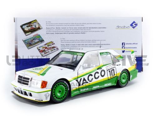 Voiture Miniature de Collection SOLIDO 1-18 - MERCEDES-BENZ 190 evo II - DTM 1991 - White / Green - 1801006 - Metal