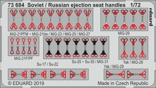 Soviet / Russian Ejection Seat Handles - 1:72e - Eduard Accessories