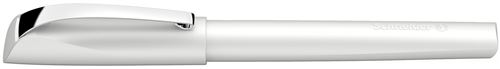 Stylo Schneider Ceod Shiny Stylo-plume brillant, pour droitier/gaucher, plume de taille M, avec cartouche d’encre bleu roi, Blanc nacré