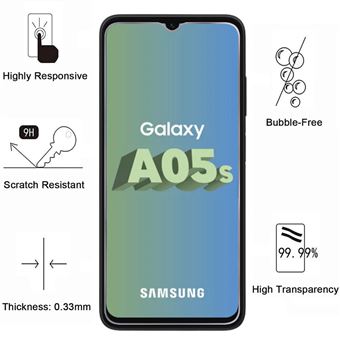 Coque Silicone + 2 Verres Trempés Pour Samsung Galaxy A05S - Noir Mat - Neuf