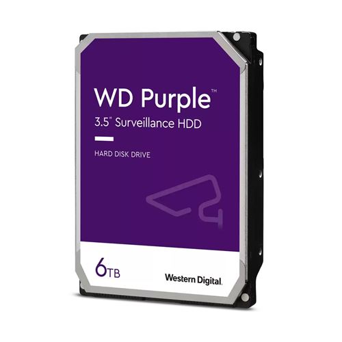 Wd Purple Wd64Purz - Disque Dur - 6To - Surveillance - Interne - 3.5" - Sata 6Gb/S - 5400 Tours/Min - Mémoire Tampon : 256 Mo