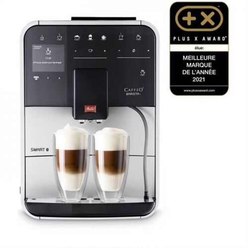 Machine a Cafe  a Caf&eacute; a Grain MELITTA Barista T Smart  Argent sans r&eacute;servoir lait Gris 