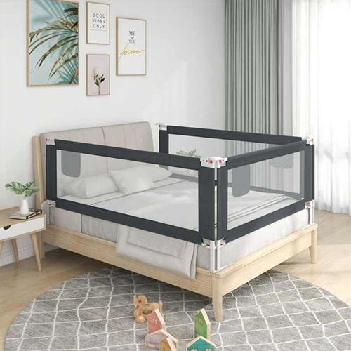vidaXL Barrière de sécurité de lit d'enfant Gris foncé 120x25 cm Tissu10227