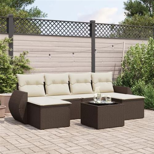 vidaXL - Salon de jardin modulable - Résine tressée - Marron - 6 personnes - Image 2