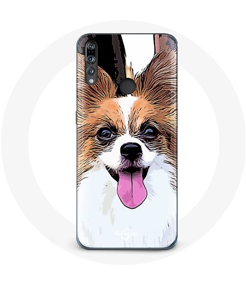 Coque pour Huawei p30 lite Épagneul nain continental papillon Chiot Blanc et marron Maniacase
