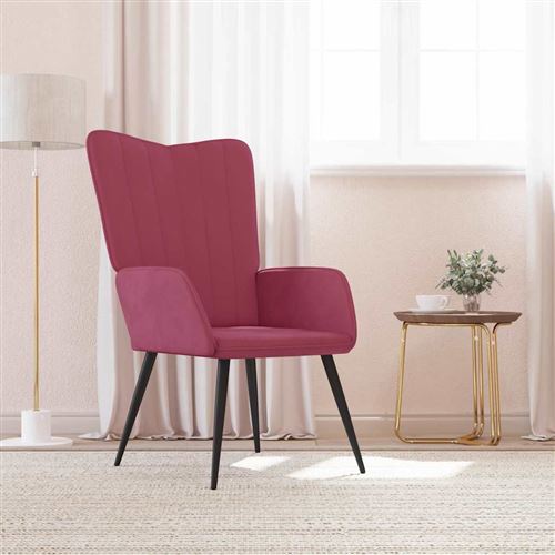 Vidaxl Rouge Chaise De Relaxation - Bordeaux Velours - Image 2