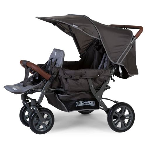 CHILDHOME Poussette pour triplés Anthracite