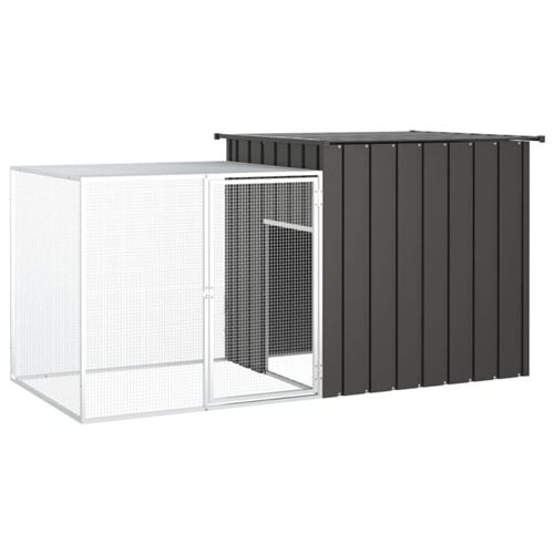 VidaXL Kaninchenkäfig 200x91x100cm Verzinkter Stahl Hasenstall anthrazit