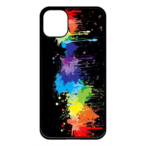 Coque My-Kase pour iPhone 11 - pop art color smash - Plastique Noir