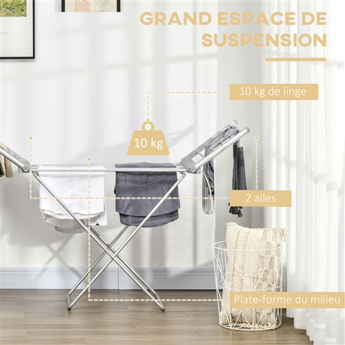 Etendoir Sèche-Linge Chauffant Electrique 300W