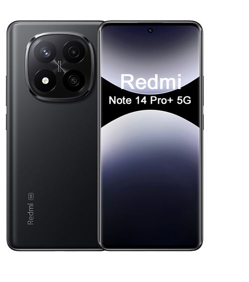 Smartphone Xiaomi Redmi Note 14 Pro+ 6,67 5G Double Nano SIM 512 Go Noir Minuit Avec Chargeur Original Xiaomi 120W