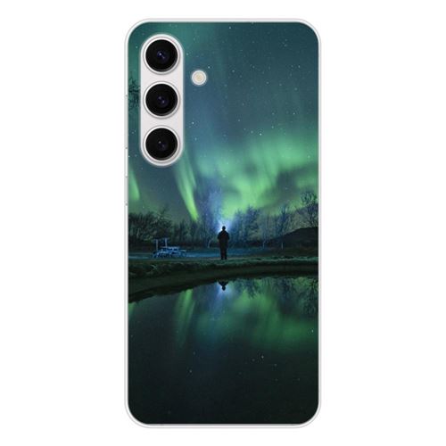 Coque en silicone - Compatible Samsung Galaxy S25 - design aurores boreales