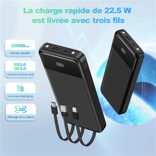 Chargeur sans fil 3 en 1 avec réveil numérique, veilleuse HAOBUY compatible  avec Apple Watch iPhone AirPods Android-Noir - Chargeur pour téléphone  mobile à la Fnac