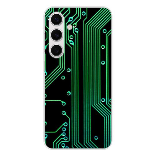 Coque en silicone - Compatible Samsung Galaxy S25 - design texture circuit geek