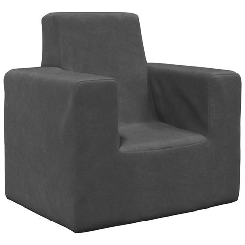Vidaxl Canapé Pour Enfants Anthracite Peluche Douce - Image 3