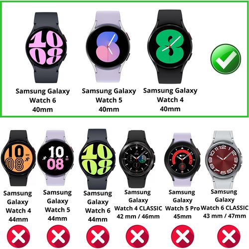 Accessoires bracelet et montre connectée Phonillico Verre Trempé pour  Samsung Galaxy Watch 4 44mm [Lot de 2] Film Protection Ecran Montre Anti  Rayure®