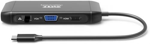 Station d'accueil USB-C Port Connect Professional Docking 7 en 1 4K pour Windows Mac OS et Android 100 W Noir