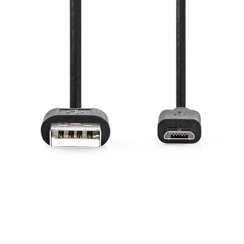 Nedis - Câble USB - USB (M) pour Micro-USB de type B (M) - USB 2.0 - 2 m - noir