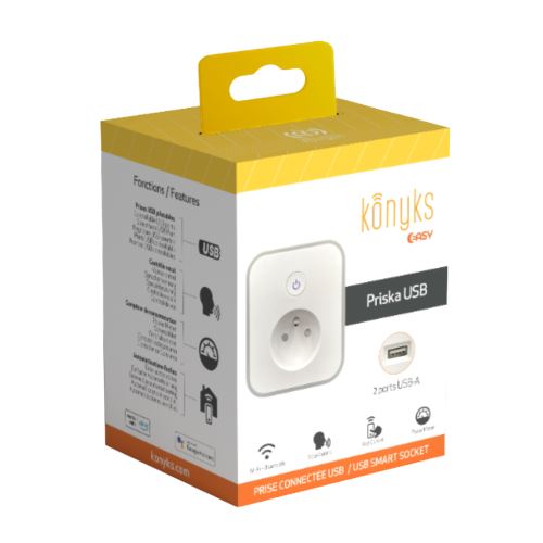 Prise connectée Konyks Priska USB FR Blanc