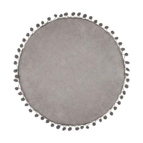 Générique Gris Coussin Déco Pompons - 40 Cm - Image 2