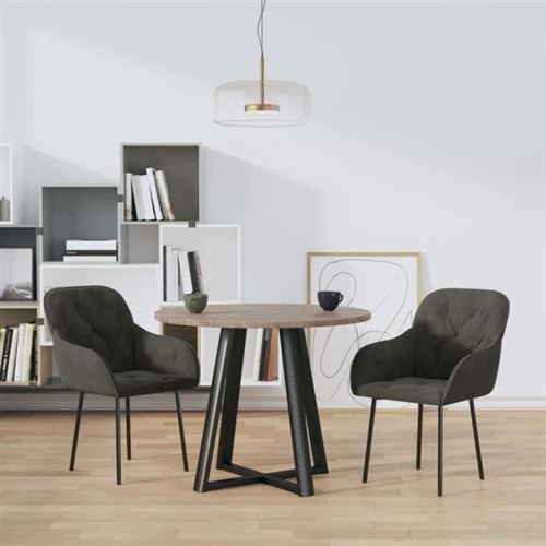 vidaXL - Chaise - Lot de 2 - Gris - 80 cm - Image 2