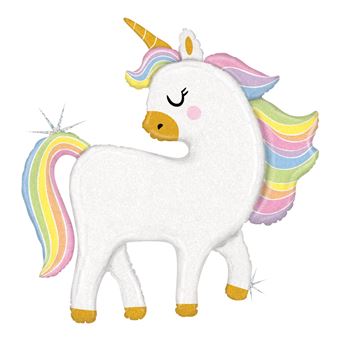 ballon aluminium forme licorne magique 122cm - grabo 35952gh-p - 1