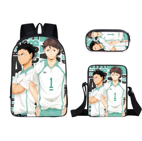 Set de 3 pièces Sacs à Dos Haikyuu Vert/Blanc 016