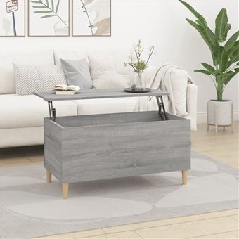 Table basse gris béton 102x50x36 cm bois d'ingénierie - EAN