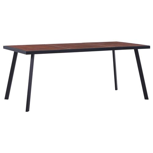 vidaXL Table de salle à manger Bois foncé et noir 180x90x75 cm MDF
